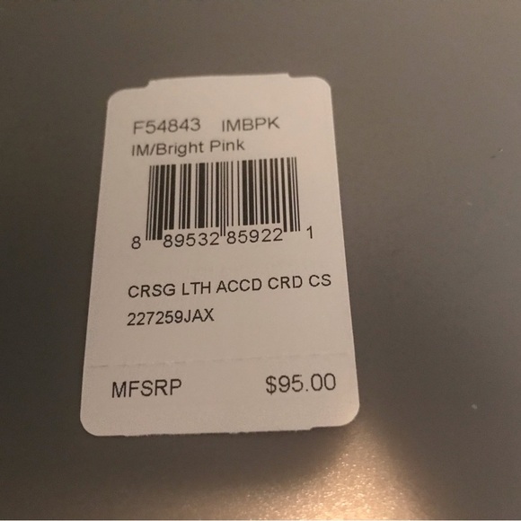 Coach Pebble Grain Pink Leather Accordion Wallet. New, Never Used. - Picture 5 of 5